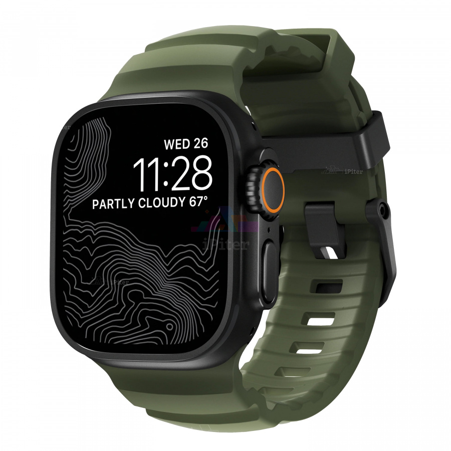 Фото Купить Ремешок Nomad Rocky Point для Apple Watch 45 / 46 / Ultra (Тёмно-зелёный) по низкой цене в Санкт-Петербурге