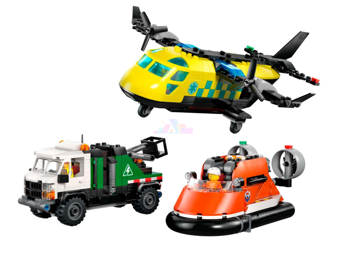 Фото Купить LEGO City 60505 Самолет, сервисный грузовик и судно на воздушной подушке по низкой цене в Санкт-Петербурге