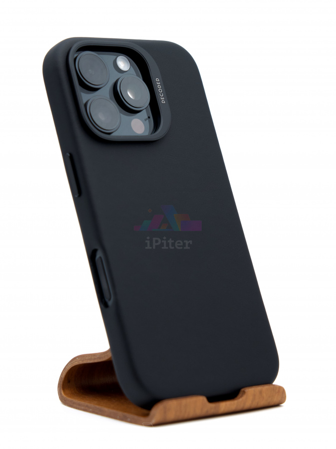 Фото Купить Чехол Decoded Leather with MagSafe для iPhone 16 Pro Чёрный по низкой цене в Санкт-Петербурге