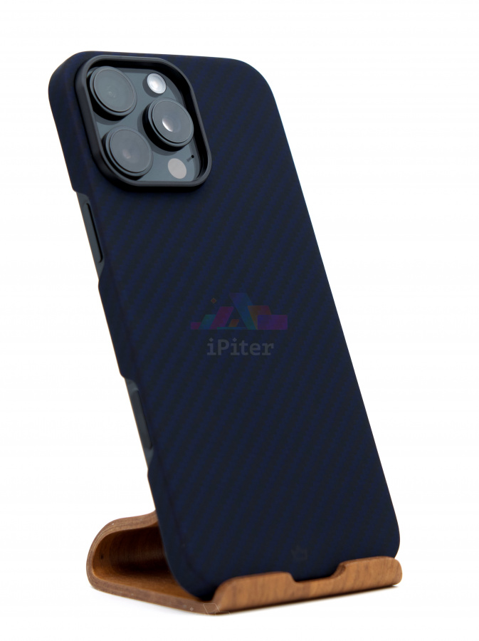 Фото Купить Чехол VLP Kevlar case with MagSafe для iPhone 16 Pro Max Тёмно-синий по низкой цене в Санкт-Петербурге