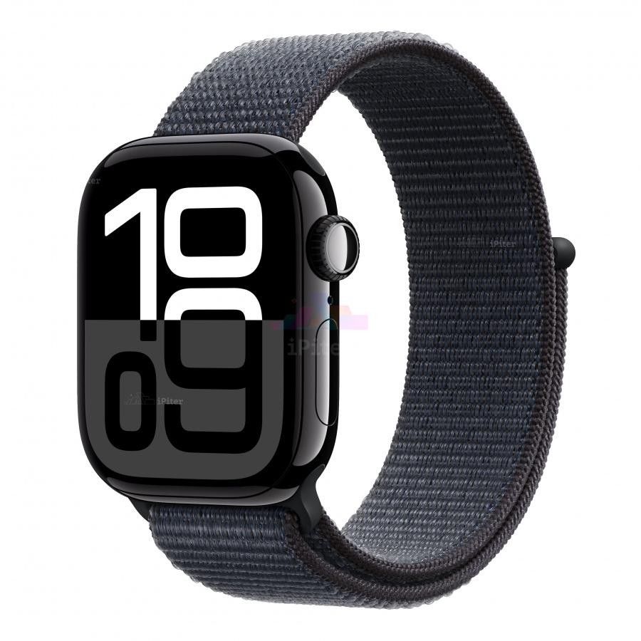 Фото Купить Apple Watch Series 10 <br>42 мм Корпус из алюминия «Jet Black» Спортивная петля «Ink» по низкой цене в Санкт-Петербурге