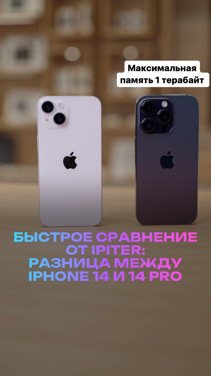 Быстрое сравнение от iPiter: разница между iPhone 14 и 14 Pro