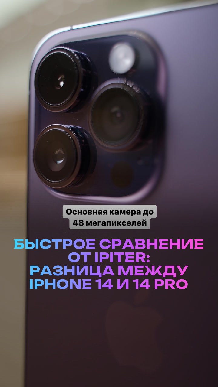 Быстрое сравнение от iPiter: разница между iPhone 14 и 14 Pro