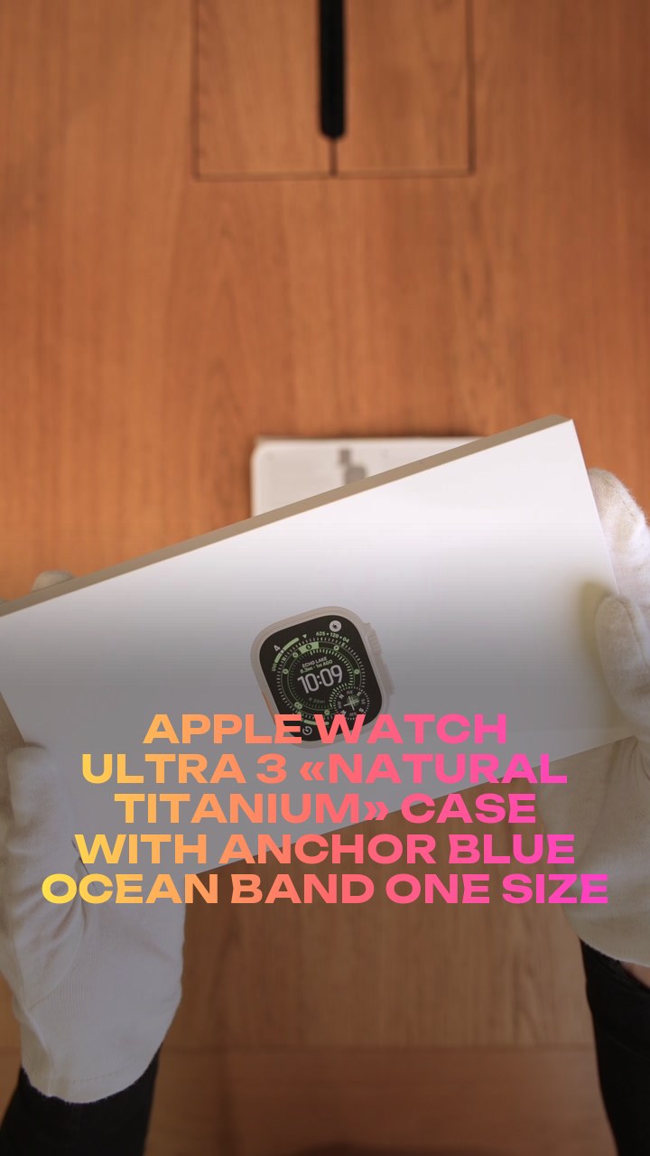 Apple Watch Ultra 3 49 мм «Natural Titanium» Case with Anchor Blue Ocean Band One Size