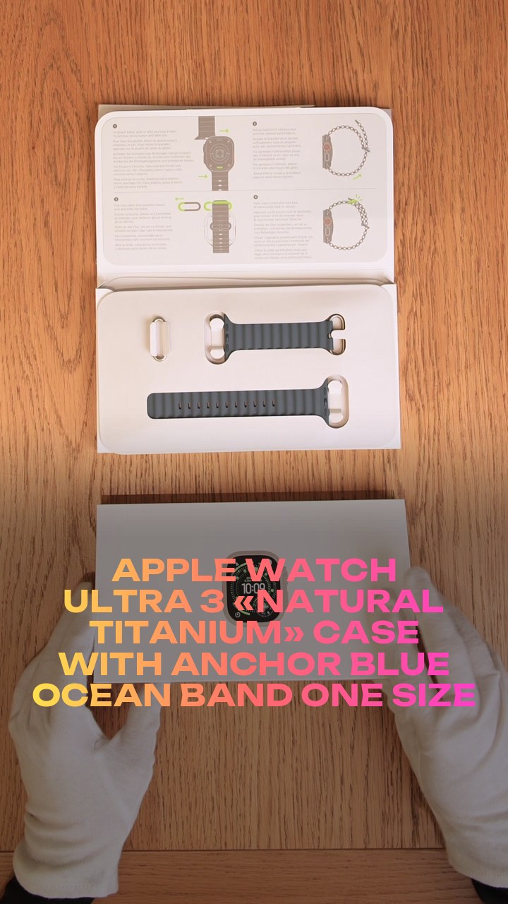Apple Watch Ultra 3 49 мм «Natural Titanium» Case with Anchor Blue Ocean Band One Size