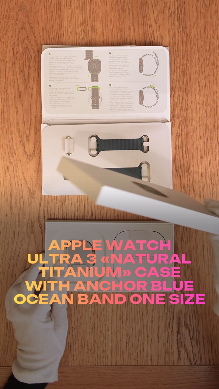 Apple Watch Ultra 3 49 мм «Natural Titanium» Case with Anchor Blue Ocean Band One Size