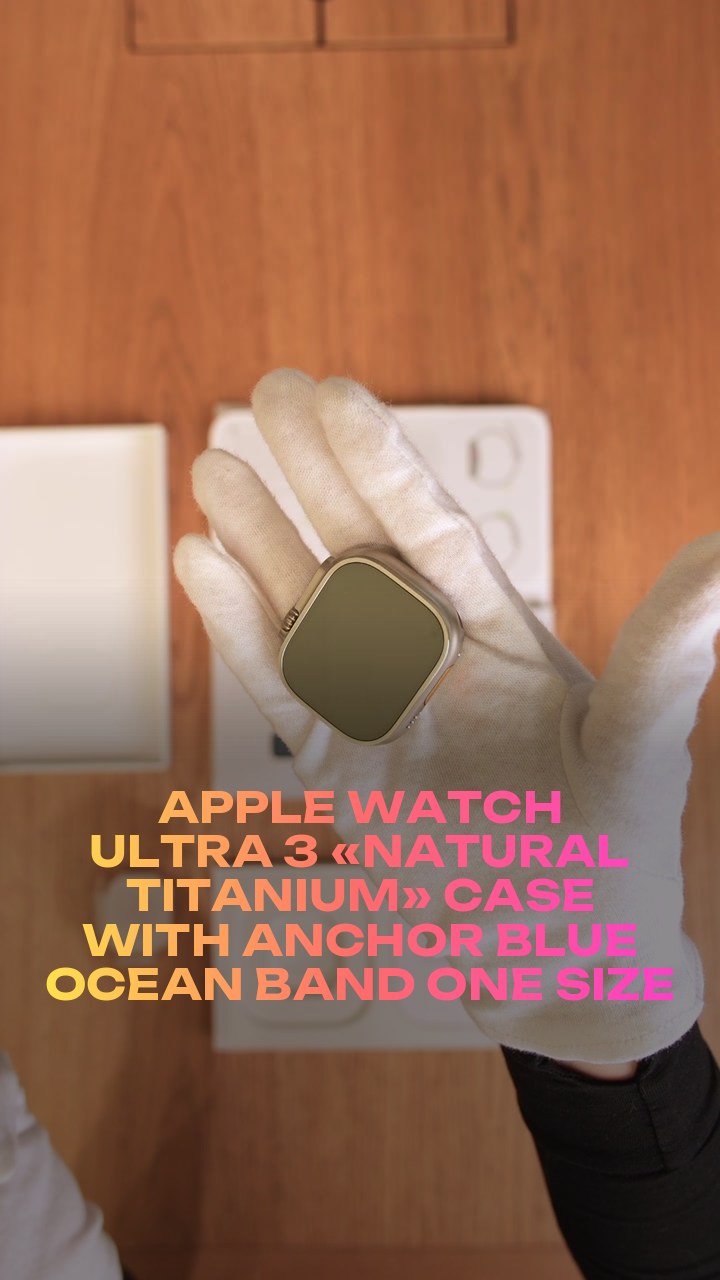 Apple Watch Ultra 3 49 мм «Natural Titanium» Case with Anchor Blue Ocean Band One Size
