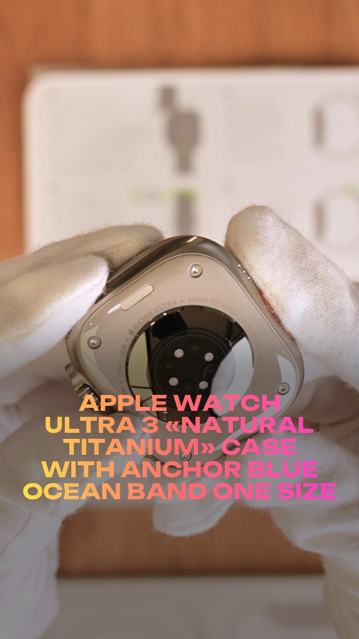 Apple Watch Ultra 3 49 мм «Natural Titanium» Case with Anchor Blue Ocean Band One Size