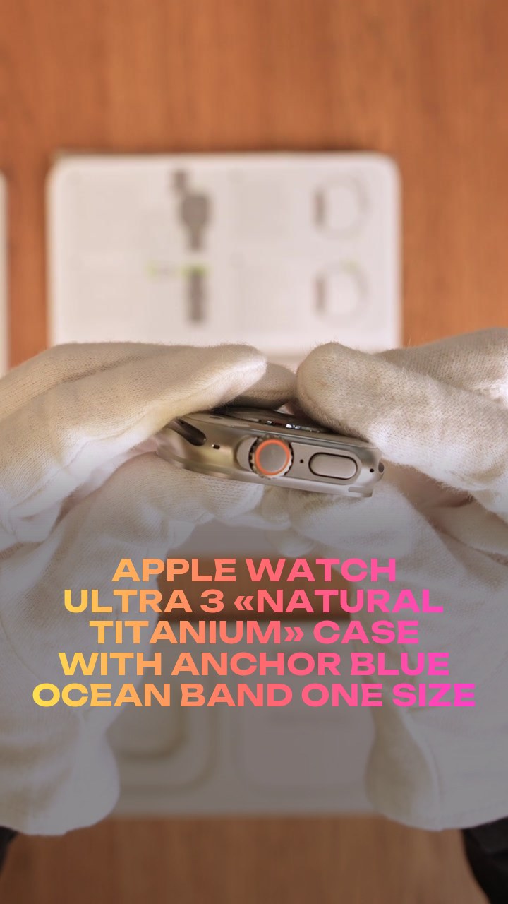 Apple Watch Ultra 3 49 мм «Natural Titanium» Case with Anchor Blue Ocean Band One Size