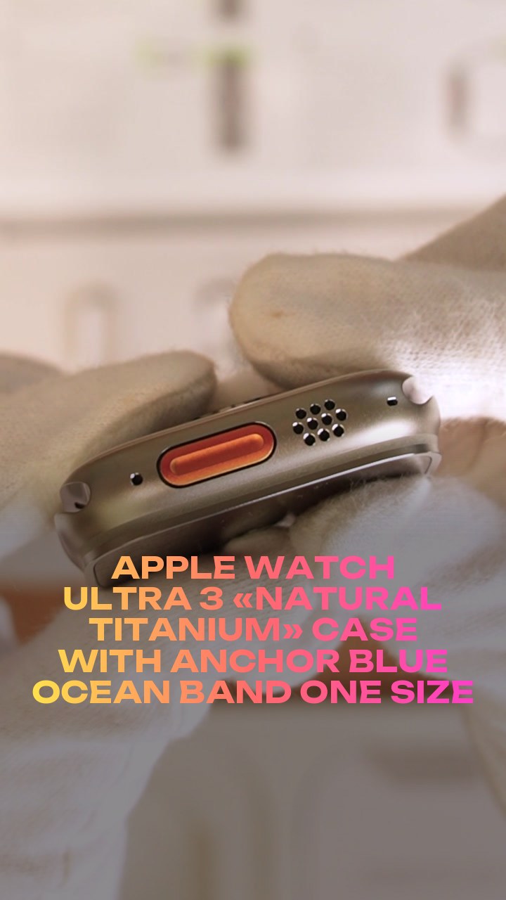 Apple Watch Ultra 3 49 мм «Natural Titanium» Case with Anchor Blue Ocean Band One Size