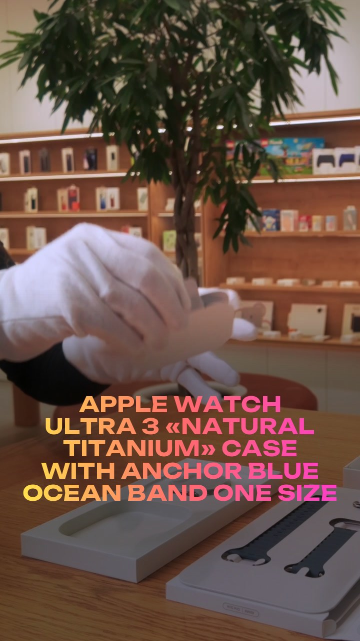 Apple Watch Ultra 3 49 мм «Natural Titanium» Case with Anchor Blue Ocean Band One Size