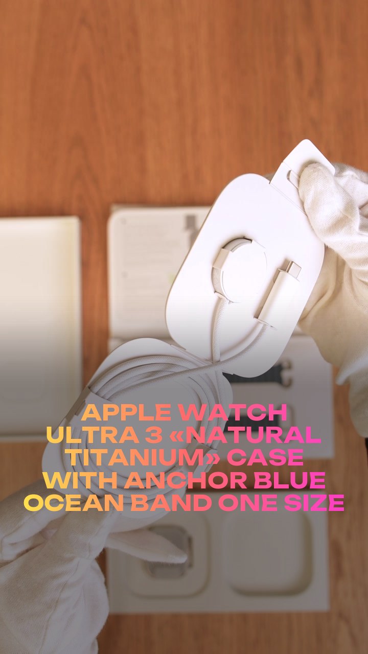 Apple Watch Ultra 3 49 мм «Natural Titanium» Case with Anchor Blue Ocean Band One Size