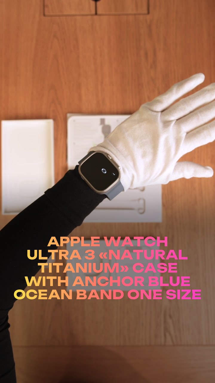 Apple Watch Ultra 3 49 мм «Natural Titanium» Case with Anchor Blue Ocean Band One Size