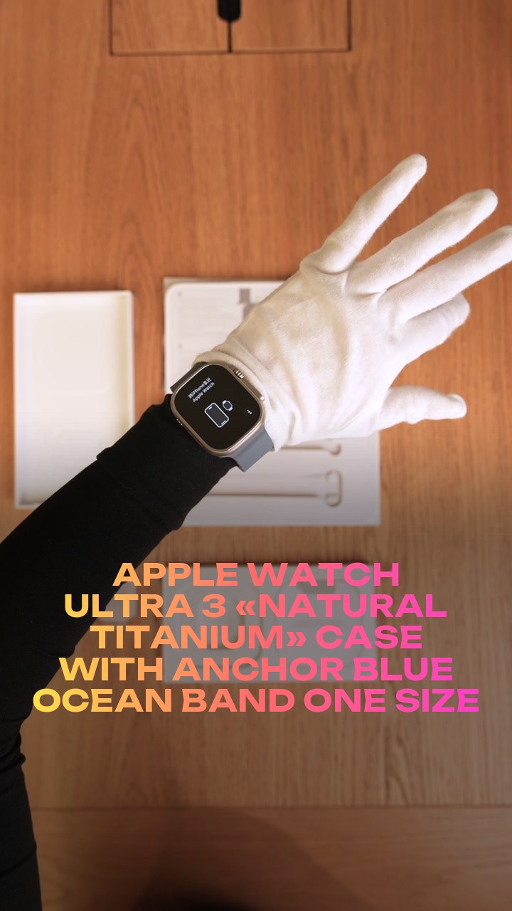 Apple Watch Ultra 3 49 мм «Natural Titanium» Case with Anchor Blue Ocean Band One Size