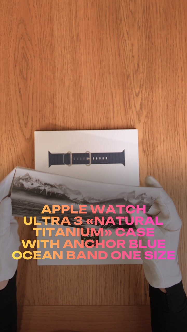 Apple Watch Ultra 3 49 мм «Natural Titanium» Case with Anchor Blue Ocean Band One Size