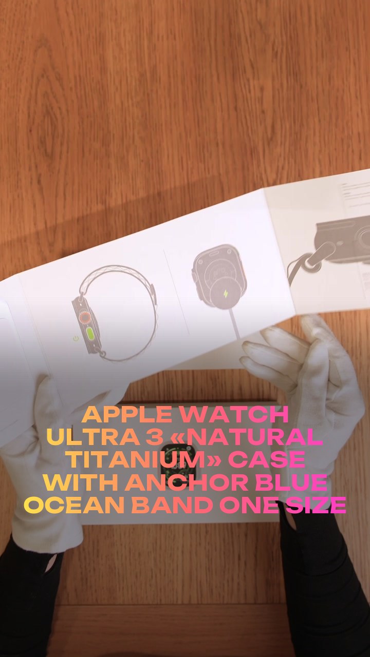 Apple Watch Ultra 3 49 мм «Natural Titanium» Case with Anchor Blue Ocean Band One Size