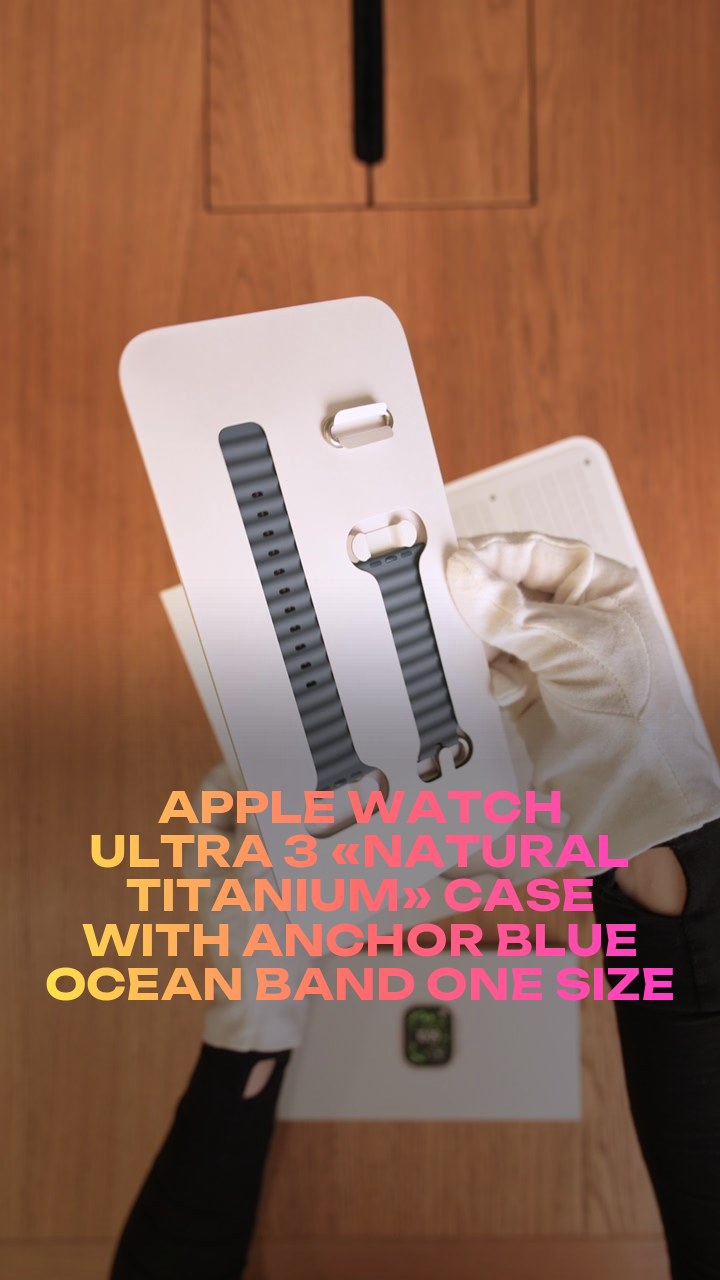 Apple Watch Ultra 3 49 мм «Natural Titanium» Case with Anchor Blue Ocean Band One Size