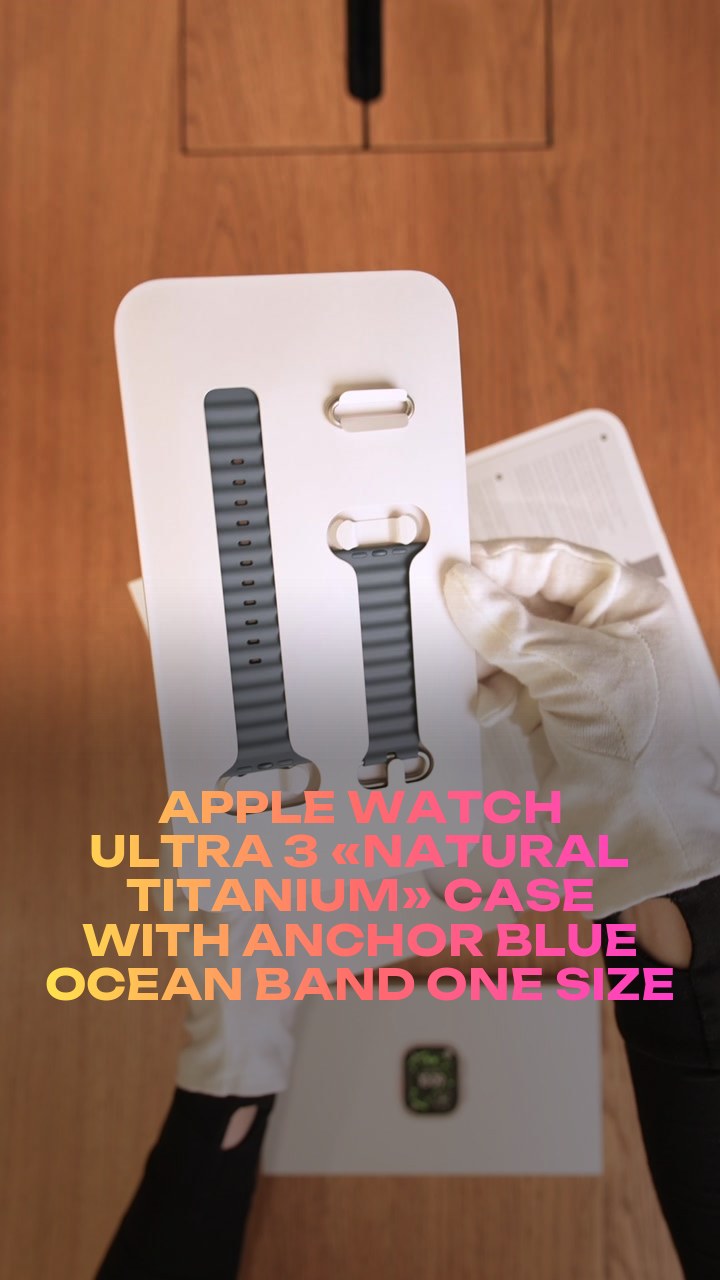 Apple Watch Ultra 3 49 мм «Natural Titanium» Case with Anchor Blue Ocean Band One Size