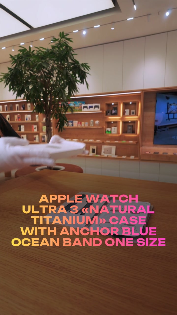 Apple Watch Ultra 3 49 мм «Natural Titanium» Case with Anchor Blue Ocean Band One Size