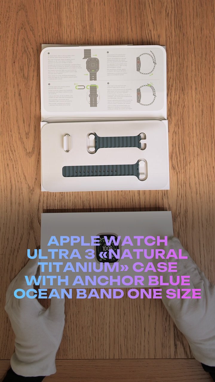 Apple Watch Ultra 3 49 мм «Natural Titanium» Case with Anchor Blue Ocean Band One Size