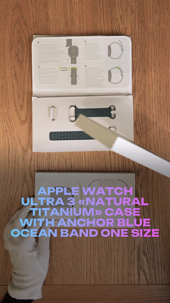 Apple Watch Ultra 3 49 мм «Natural Titanium» Case with Anchor Blue Ocean Band One Size