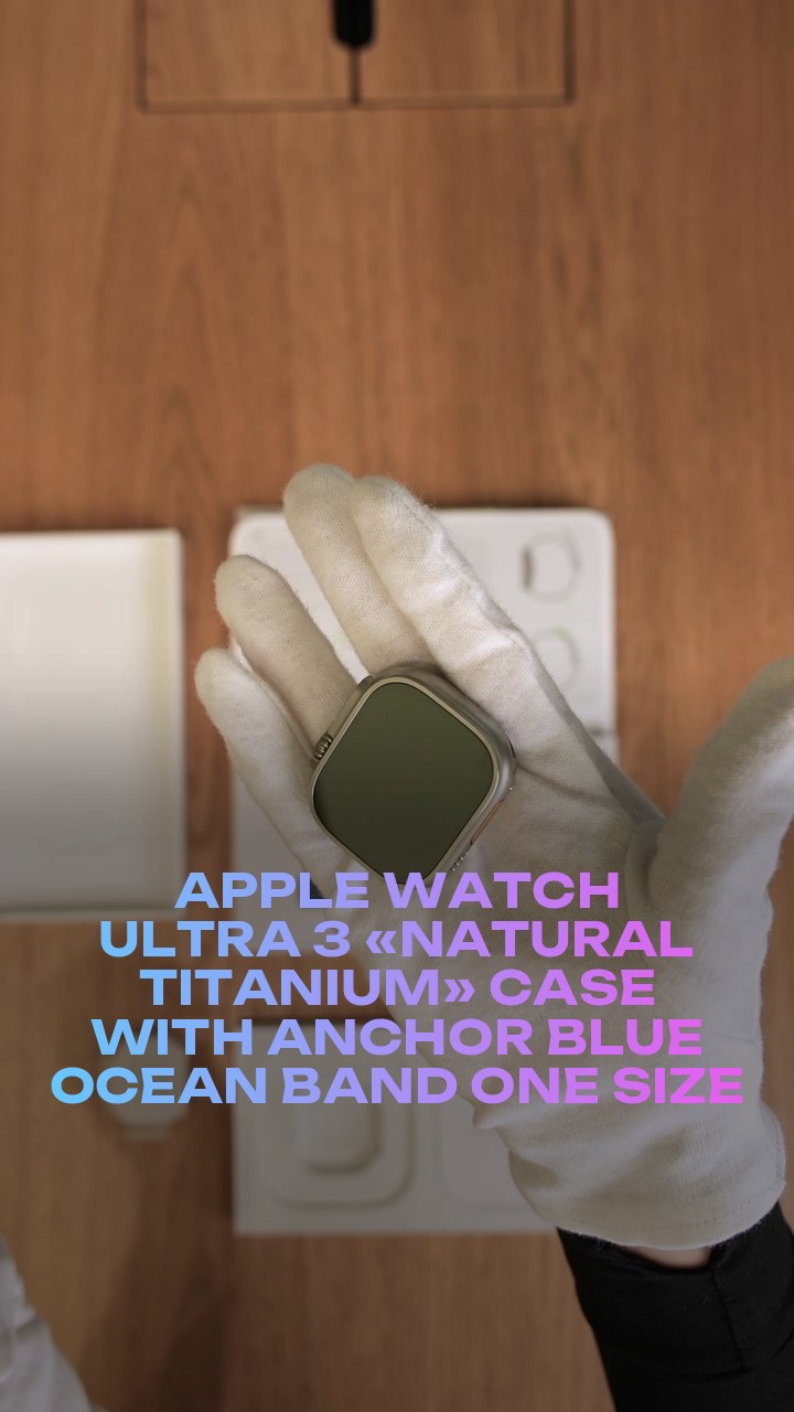 Apple Watch Ultra 3 49 мм «Natural Titanium» Case with Anchor Blue Ocean Band One Size