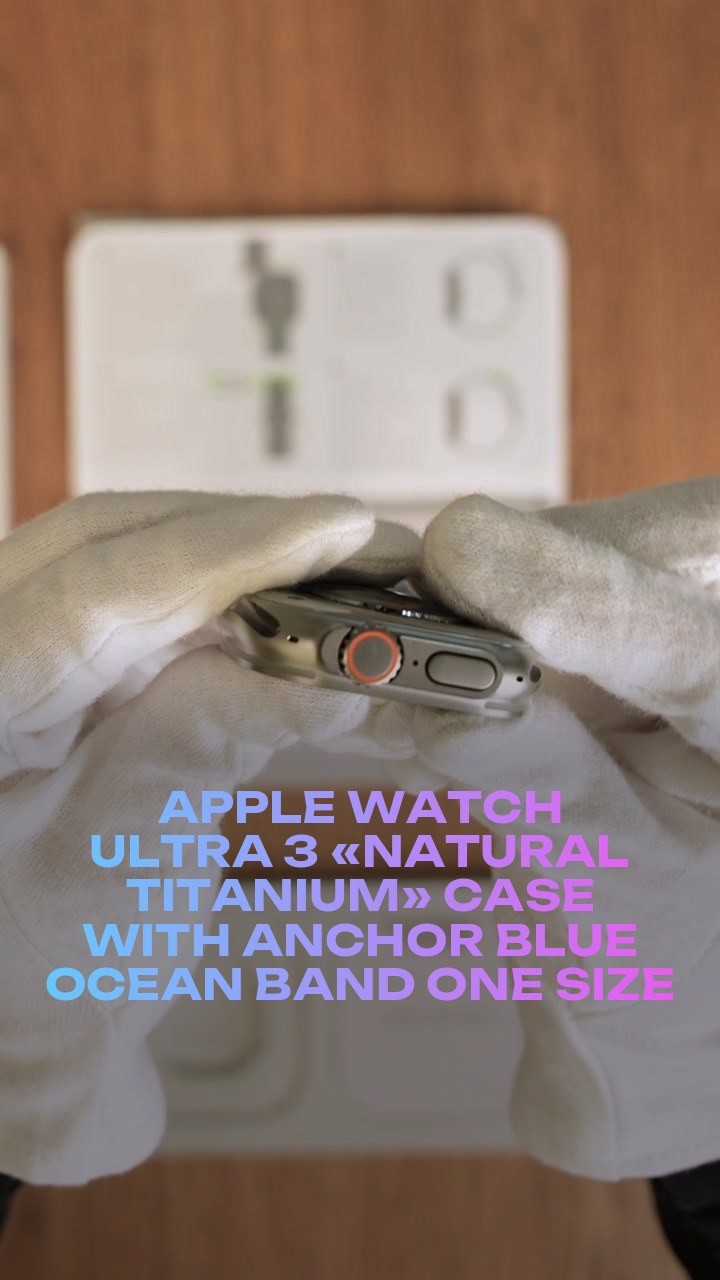 Apple Watch Ultra 3 49 мм «Natural Titanium» Case with Anchor Blue Ocean Band One Size