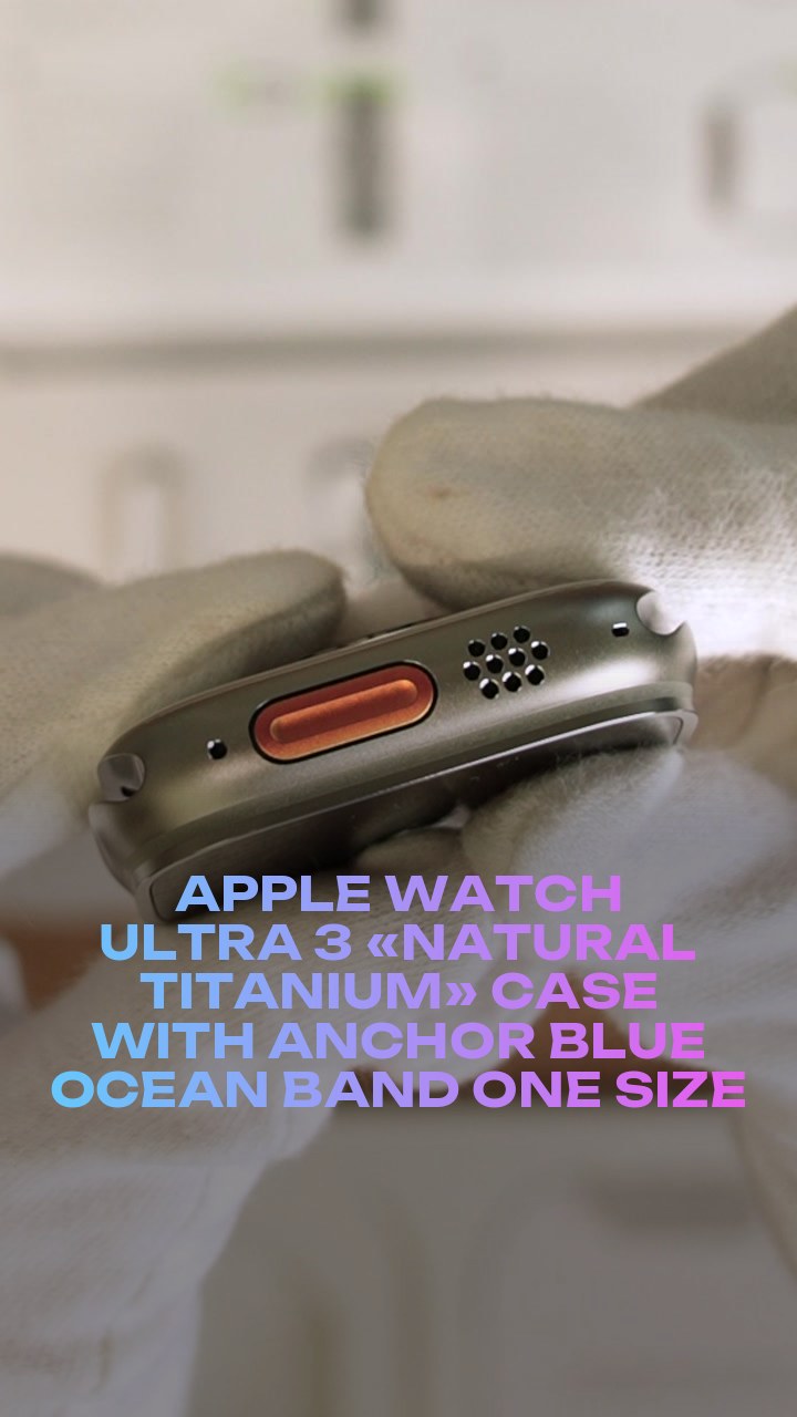 Apple Watch Ultra 3 49 мм «Natural Titanium» Case with Anchor Blue Ocean Band One Size