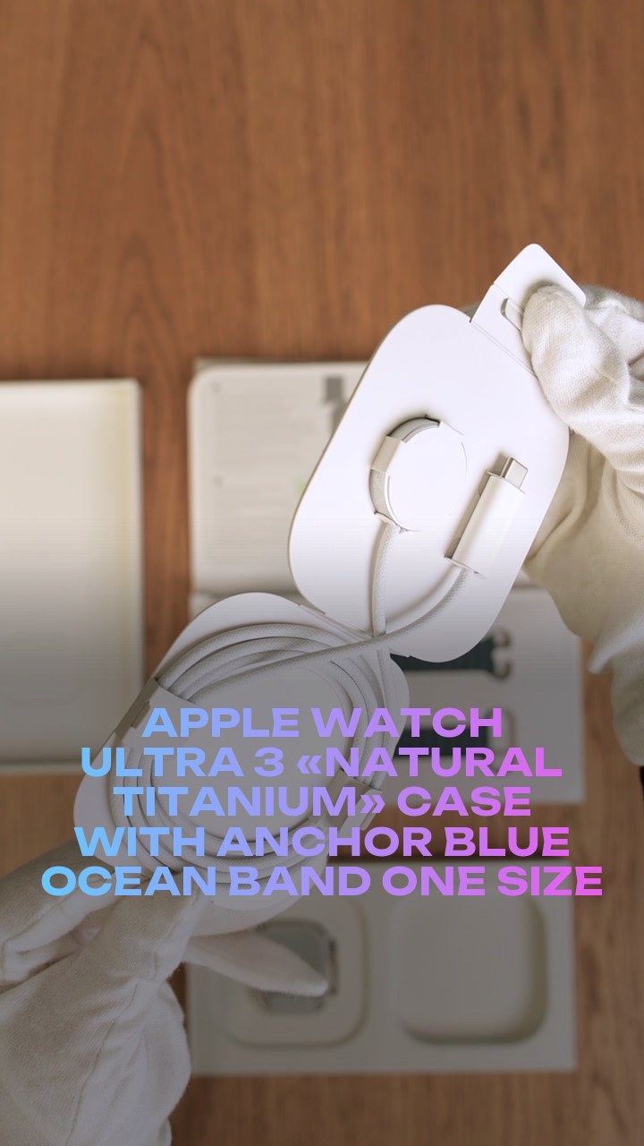 Apple Watch Ultra 3 49 мм «Natural Titanium» Case with Anchor Blue Ocean Band One Size
