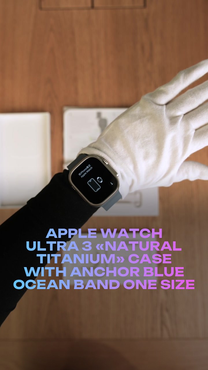 Apple Watch Ultra 3 49 мм «Natural Titanium» Case with Anchor Blue Ocean Band One Size