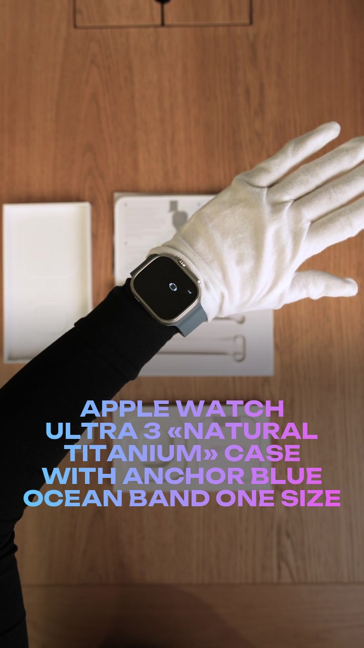 Apple Watch Ultra 3 49 мм «Natural Titanium» Case with Anchor Blue Ocean Band One Size