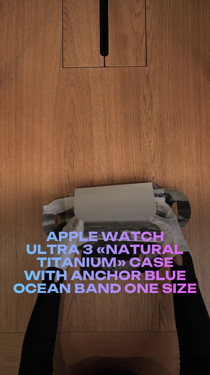 Apple Watch Ultra 3 49 мм «Natural Titanium» Case with Anchor Blue Ocean Band One Size