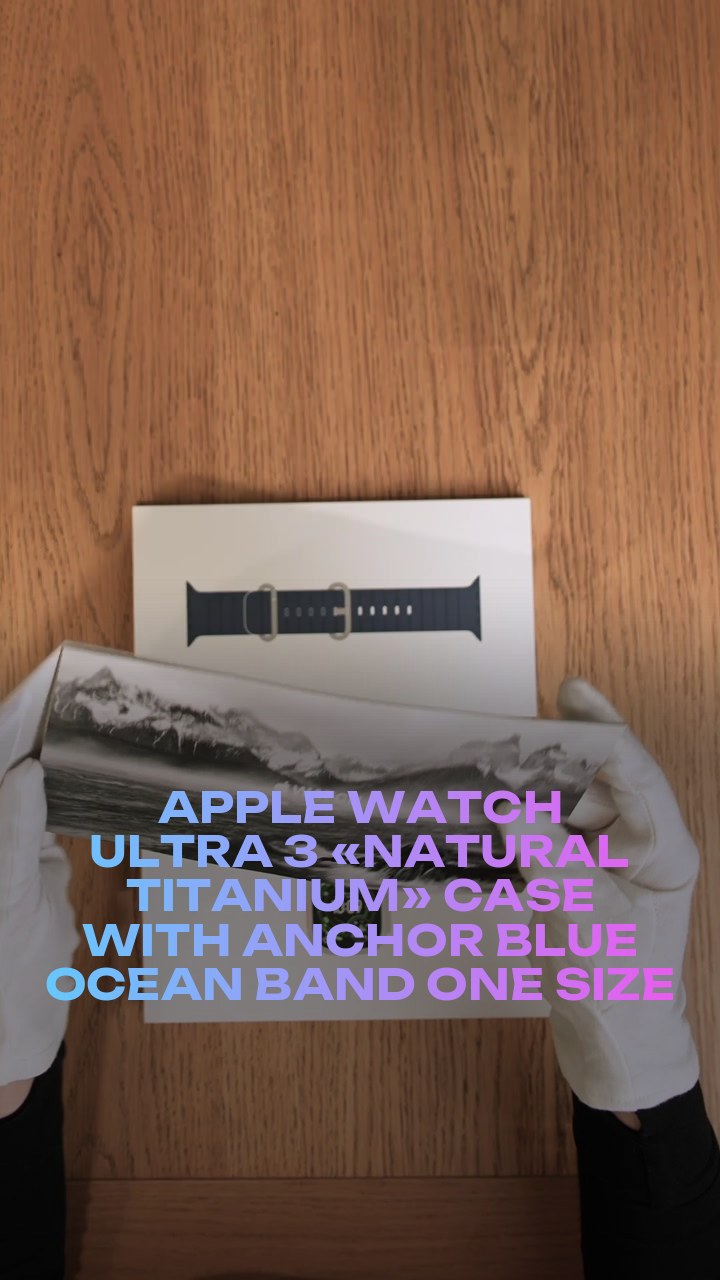 Apple Watch Ultra 3 49 мм «Natural Titanium» Case with Anchor Blue Ocean Band One Size