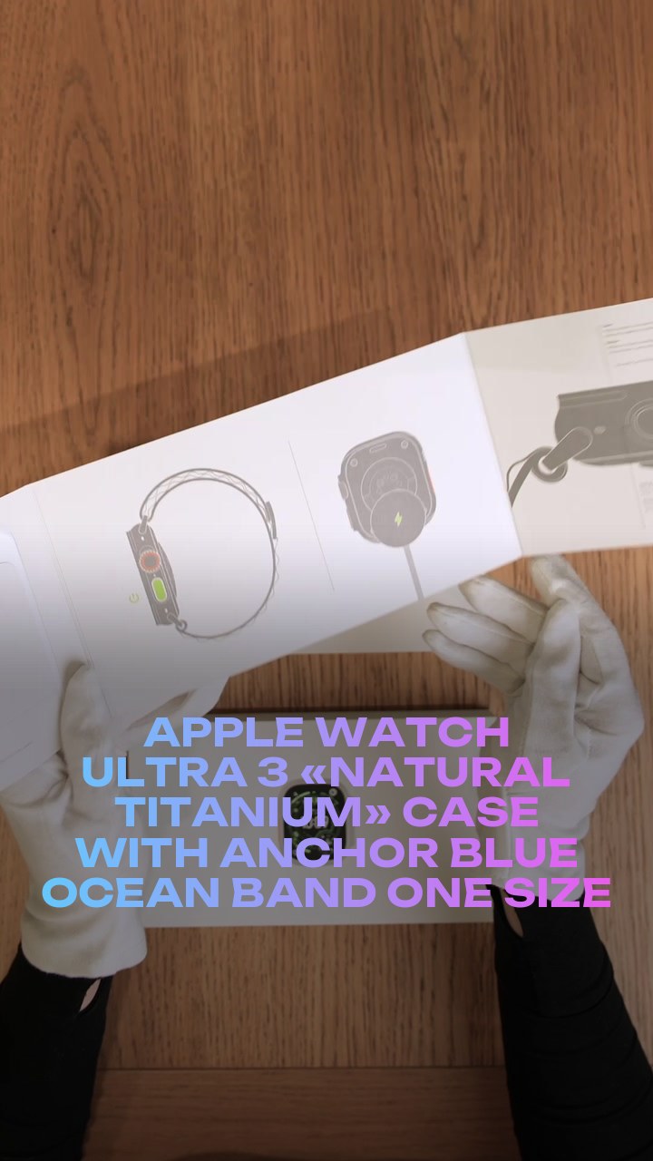 Apple Watch Ultra 3 49 мм «Natural Titanium» Case with Anchor Blue Ocean Band One Size