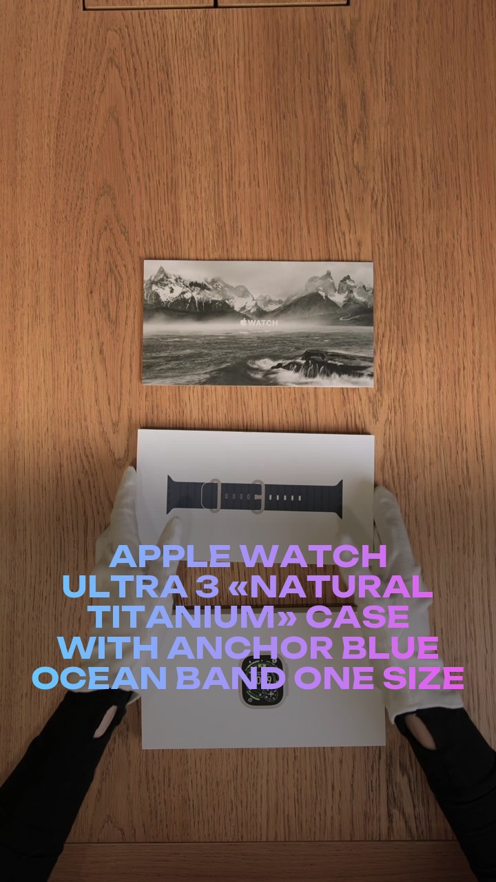 Apple Watch Ultra 3 49 мм «Natural Titanium» Case with Anchor Blue Ocean Band One Size