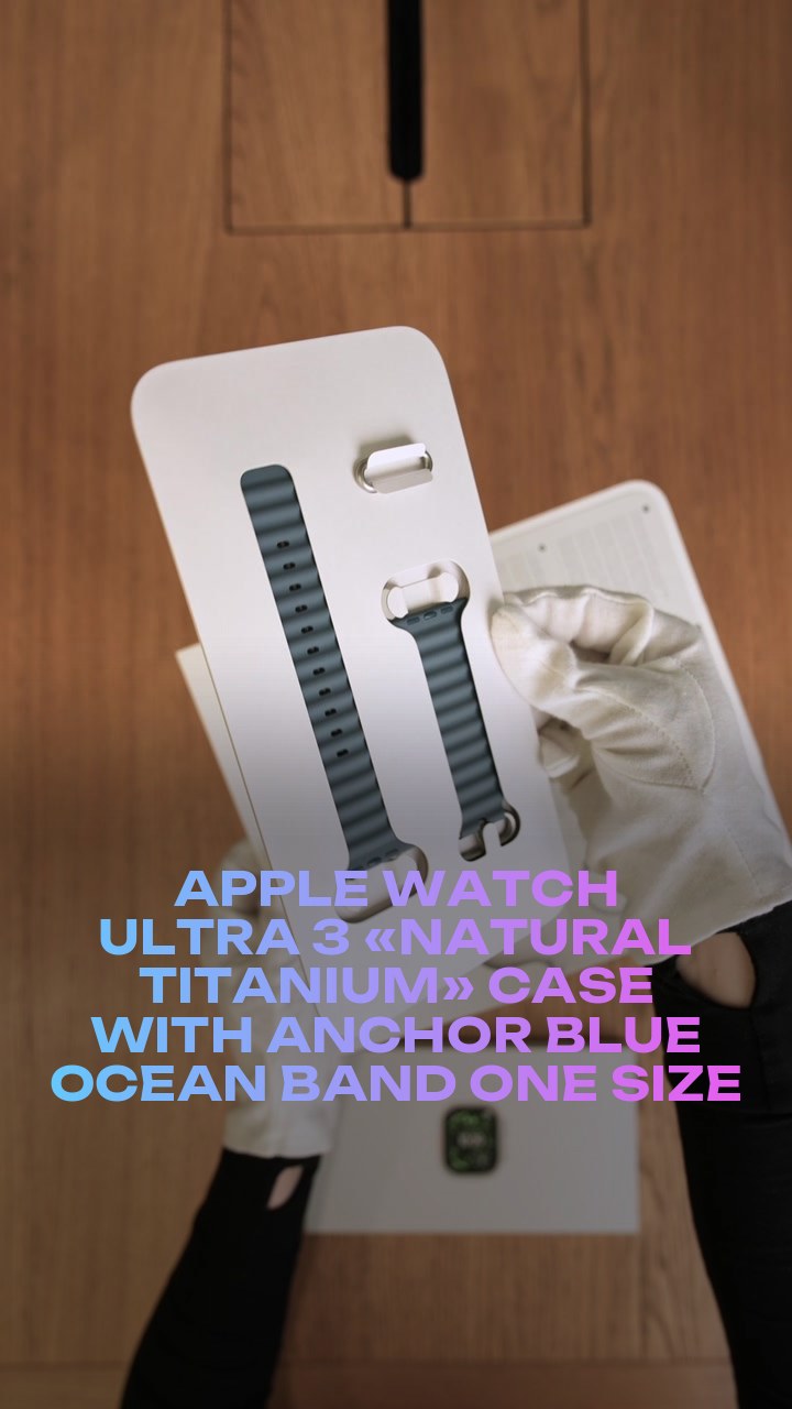 Apple Watch Ultra 3 49 мм «Natural Titanium» Case with Anchor Blue Ocean Band One Size