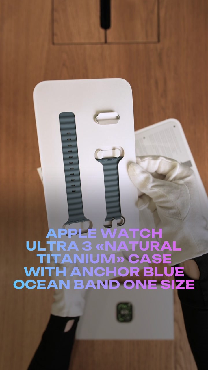 Apple Watch Ultra 3 49 мм «Natural Titanium» Case with Anchor Blue Ocean Band One Size