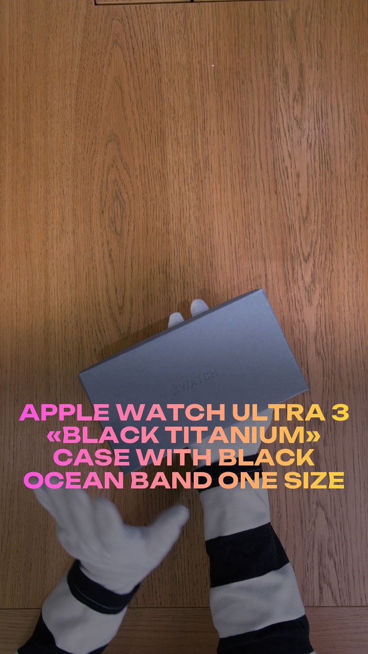 Apple Watch Ultra 3 49 мм «Black Titanium» Case with Black Ocean Band One Size