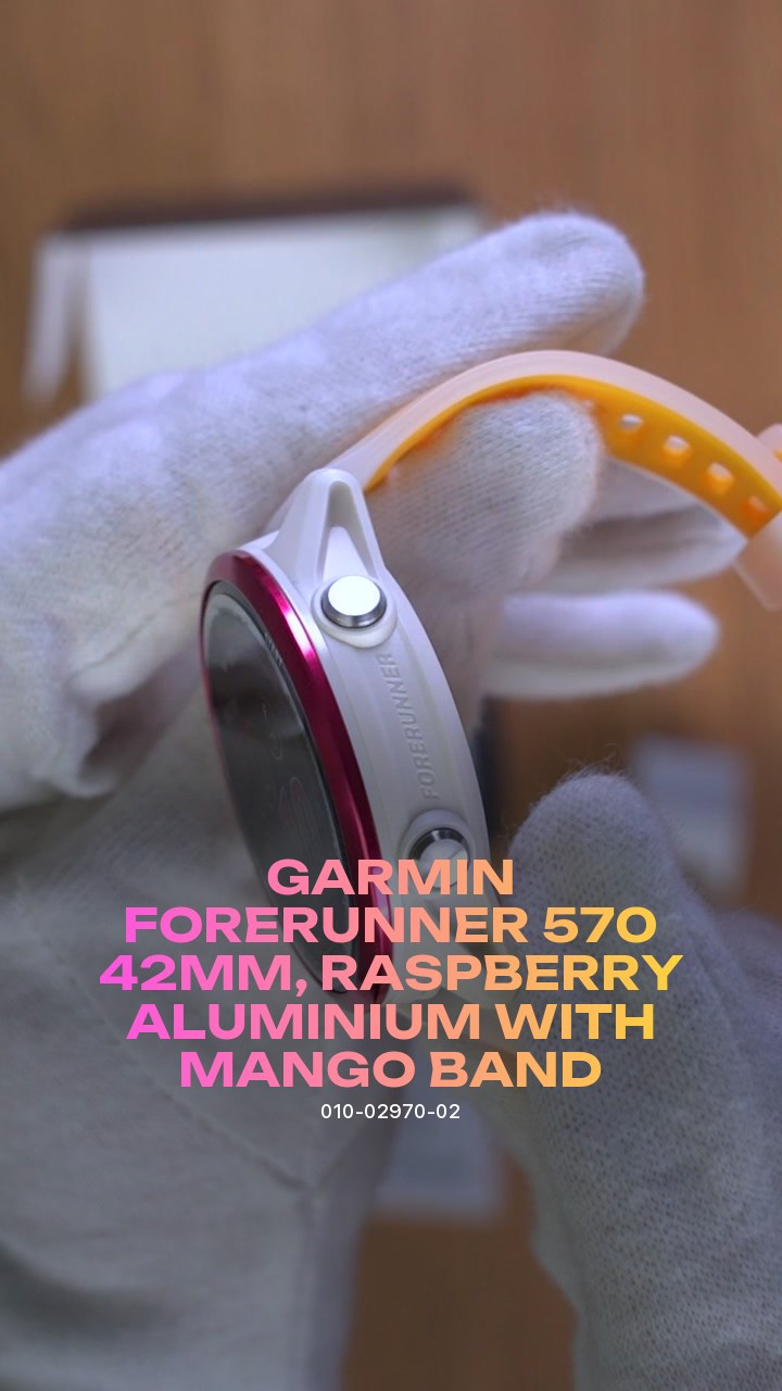 Умные часы Garmin Forerunner 570 42mm, Raspberry Aluminium with Mango Band (010-02970-02)