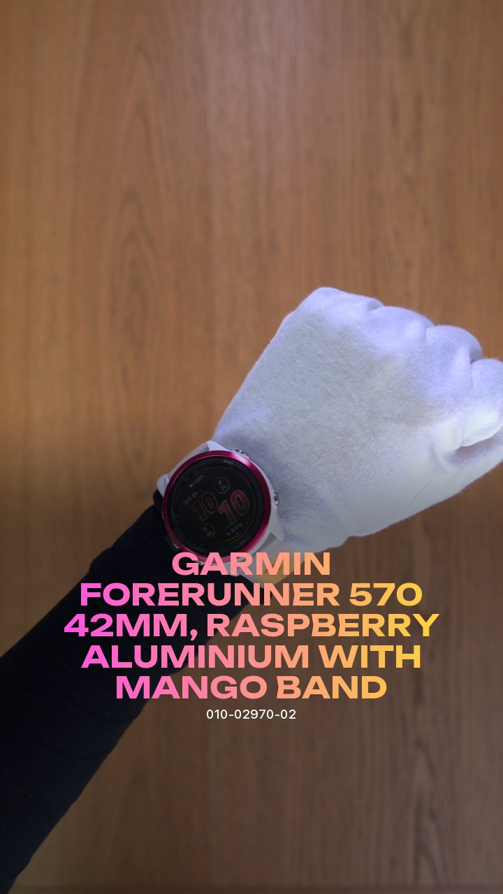 Умные часы Garmin Forerunner 570 42mm, Raspberry Aluminium with Mango Band (010-02970-02)