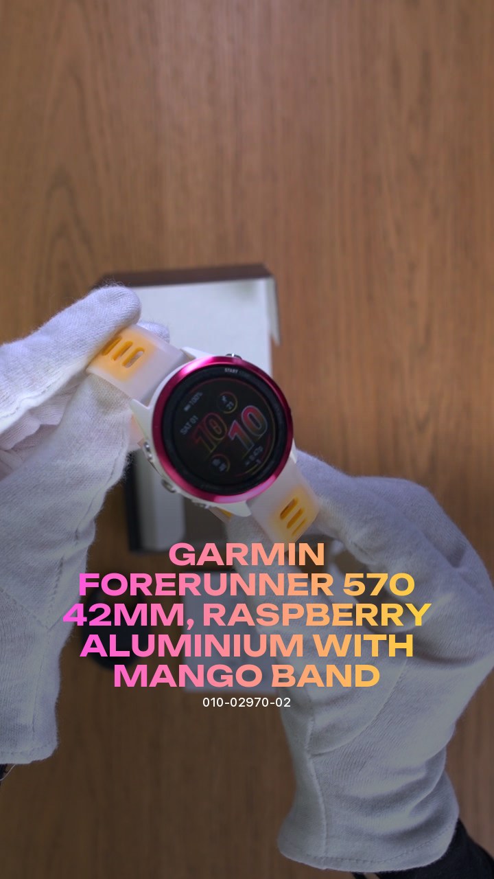 Умные часы Garmin Forerunner 570 42mm, Raspberry Aluminium with Mango Band (010-02970-02)
