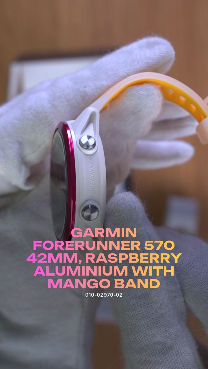 Умные часы Garmin Forerunner 570 42mm, Raspberry Aluminium with Mango Band (010-02970-02)